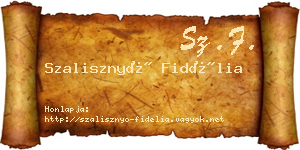Szalisznyó Fidélia névjegykártya