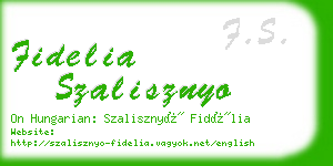 fidelia szalisznyo business card